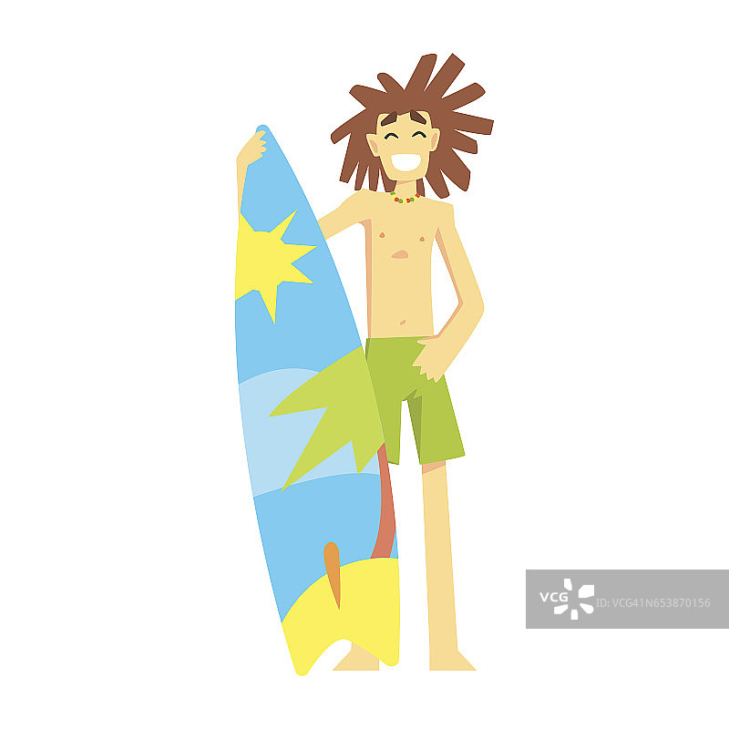 冲浪者站在冲浪板，一部分青少年练习极限运动为娱乐卡通人物图片素材