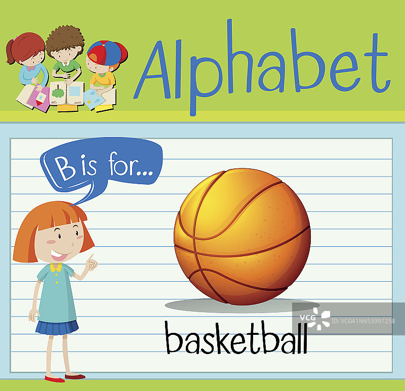 卡片上的字母B代表篮球图片素材