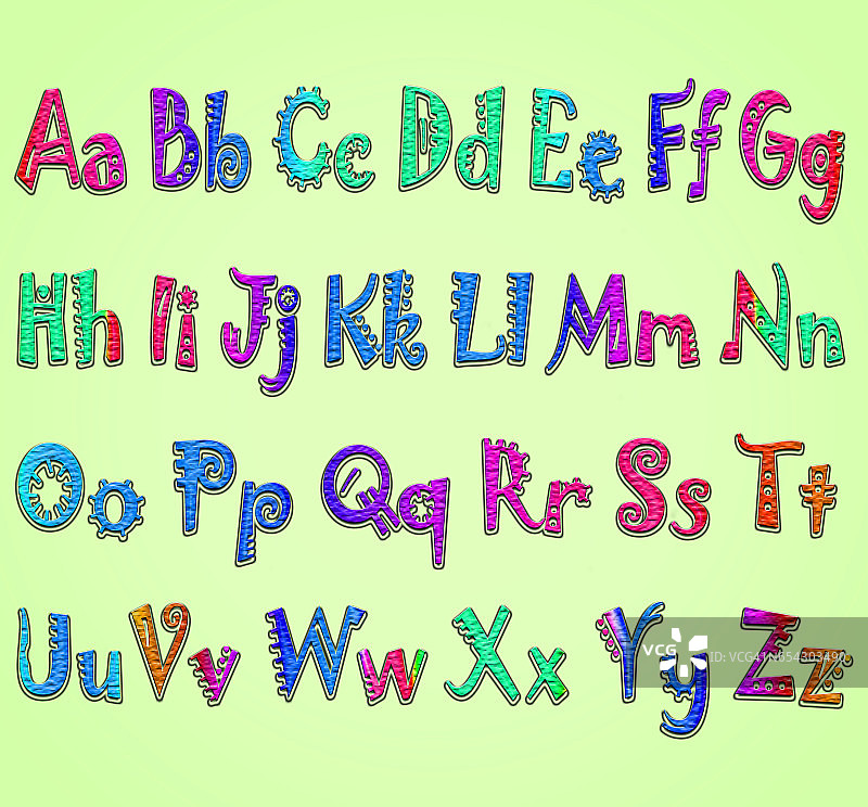 A ~ Z的大写字母和小写字母图片素材