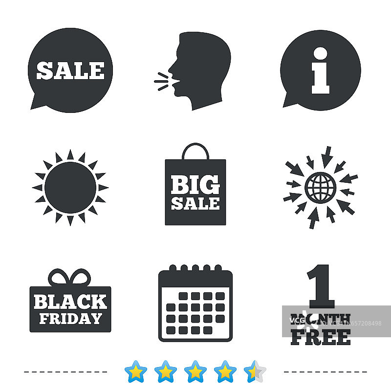 销售讲话气泡图标。“黑色星期五”的象征。图片素材