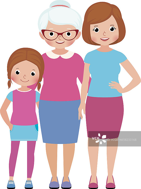 全家福女儿，母亲和祖母三代妇女图片素材