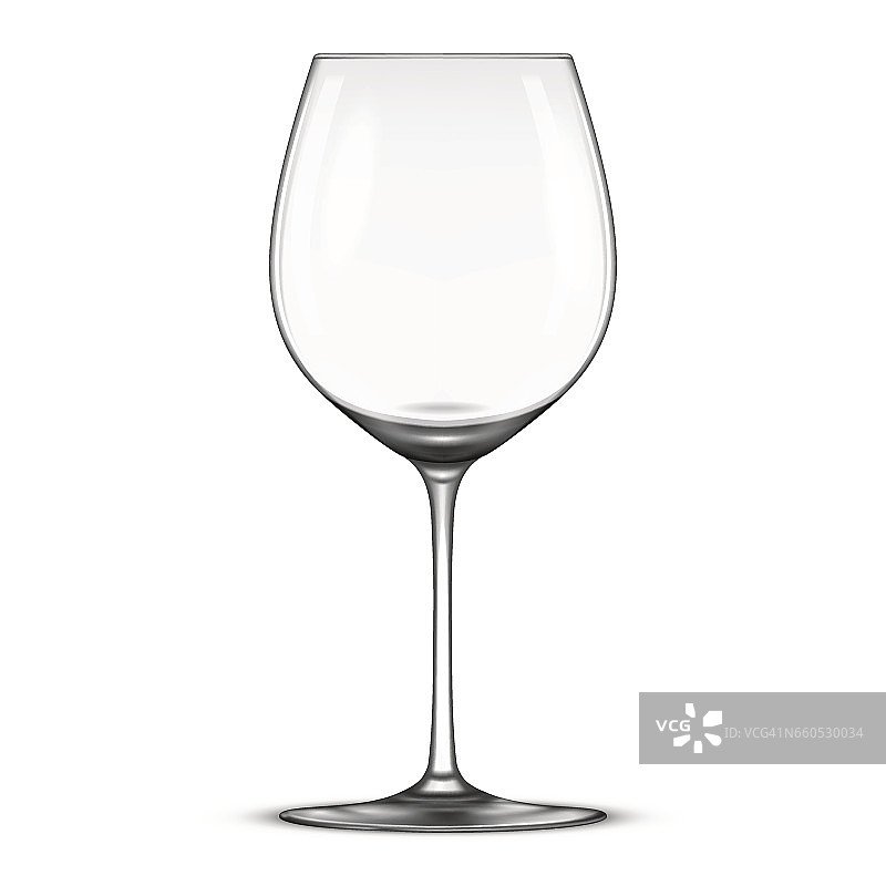 矢量现实的空酒杯图标孤立在白色的背景。EPS10中的设计模板图片素材