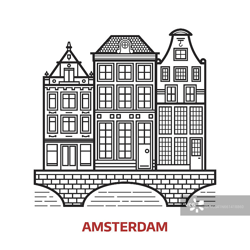 阿姆斯特丹的具有里程碑意义的图标图片素材