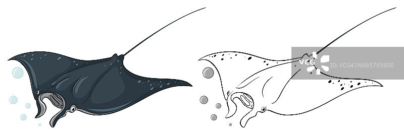 黄貂鱼的动物轮廓图片素材