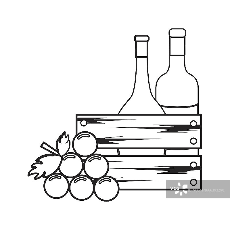 葡萄酒和葡萄的图标图片素材
