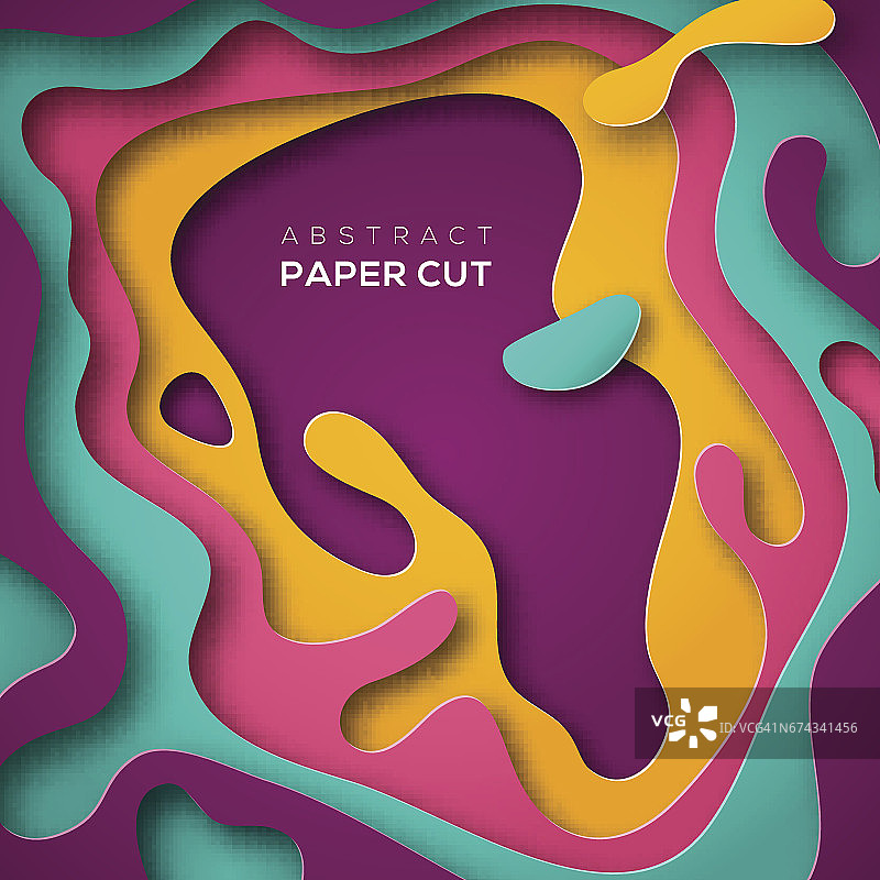 剪纸造型的抽象海报图片素材