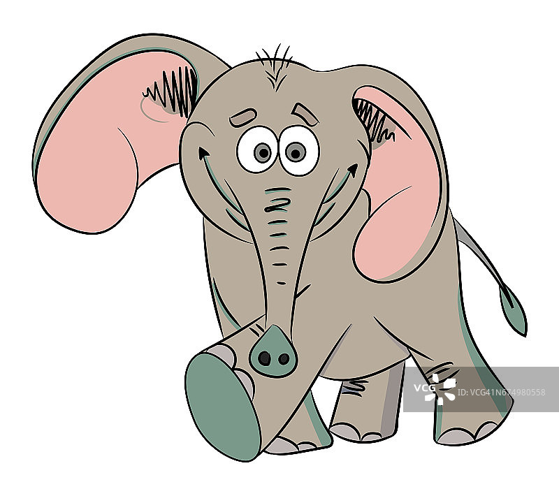跳舞大象的卡通形象图片素材