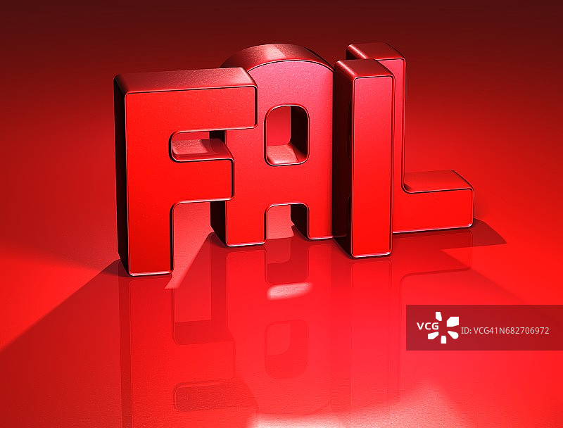 红色背景上的3D Word Fail图片素材