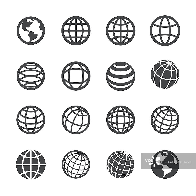 全球和通信图标-顶点系列图片素材