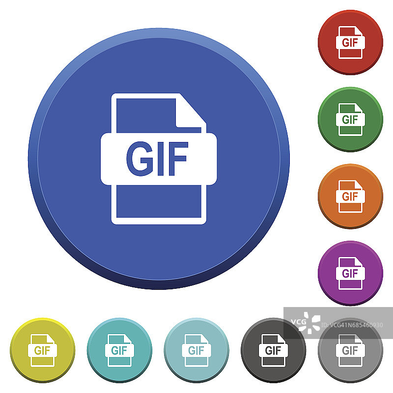 GIF文件格式斜面按钮图片素材