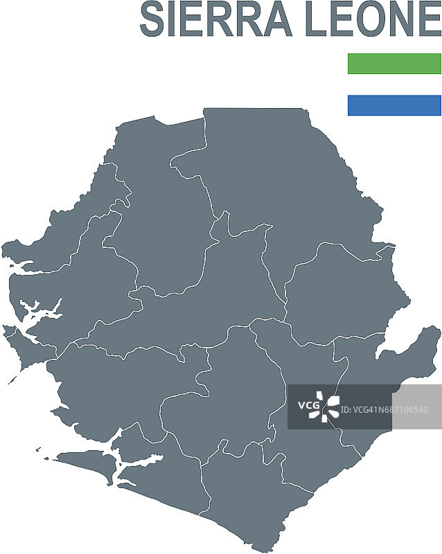 塞拉利昂的基本地图，包括边界线图片素材