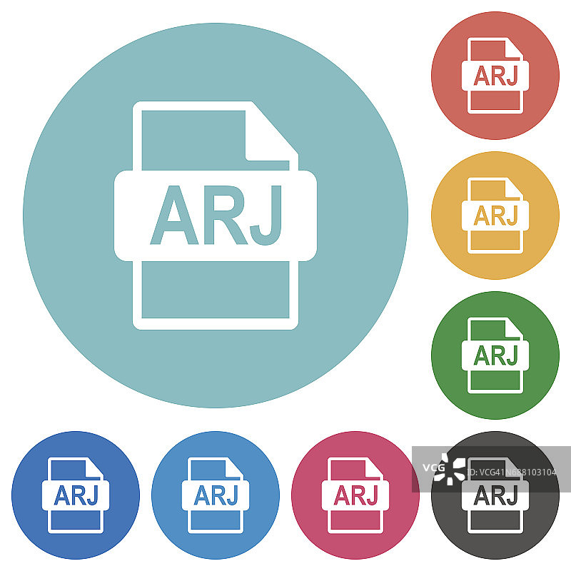 ARJ文件格式扁圆图标图片素材