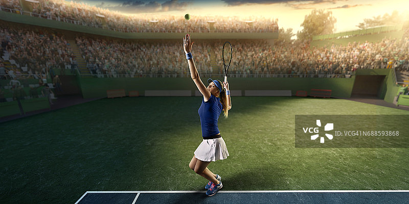 网球:运动中的女运动员图片素材