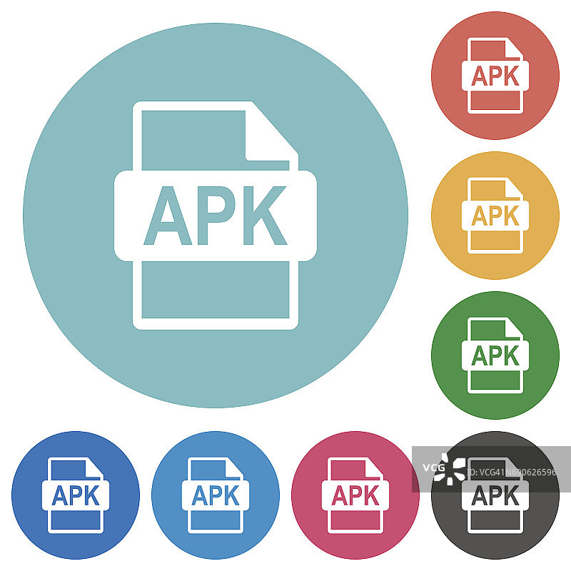 APK文件格式扁圆图标图片素材