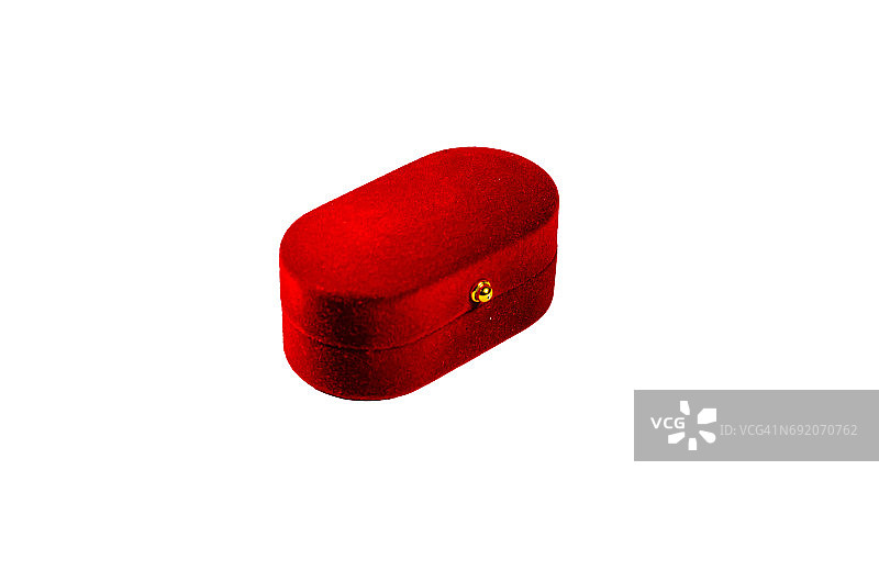红色首饰盒孤立在白色背景图片素材