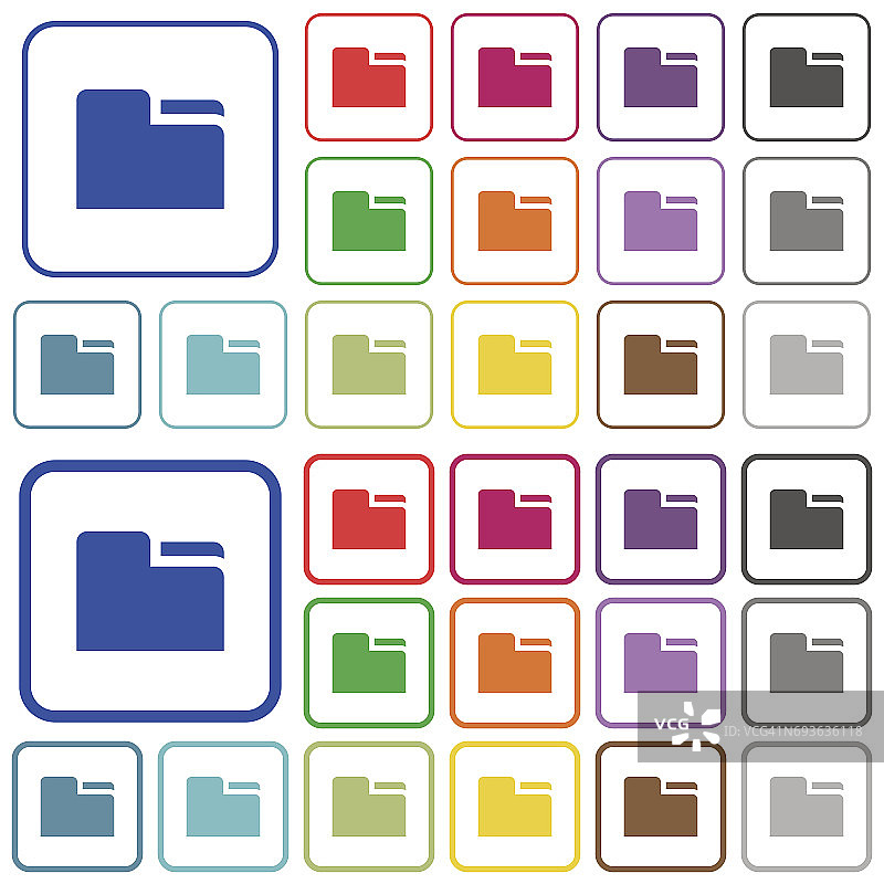 Tab文件夹概述了平坦的颜色图标图片素材