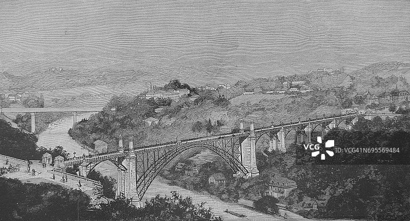 伯尔尼市和长桥1898图片素材