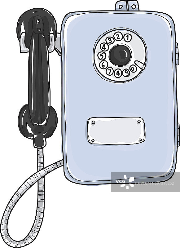 公共电话古董苏维埃街道电话手绘矢量艺术插图图片素材