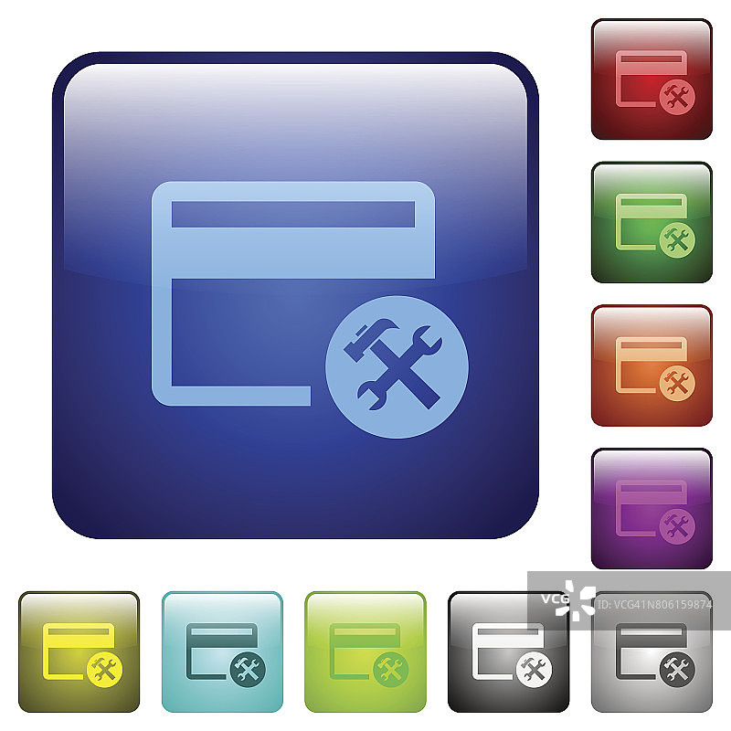 信用卡工具颜色方形按钮图片素材