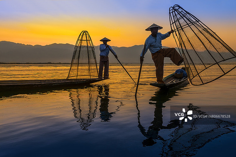 茵莱湖缅甸图片素材