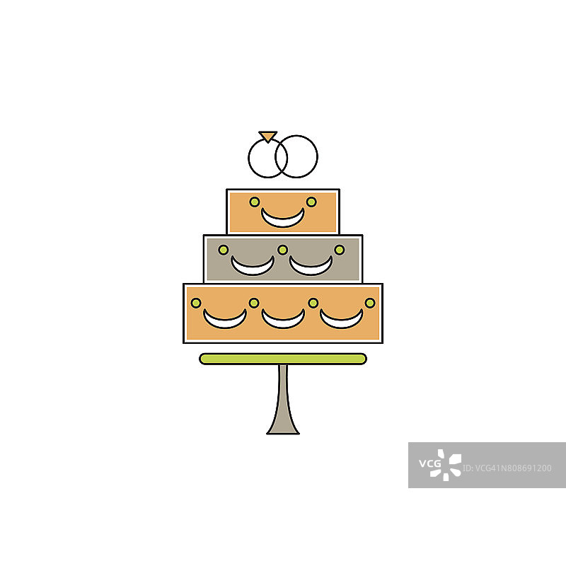 婚礼蛋糕线图标图片素材