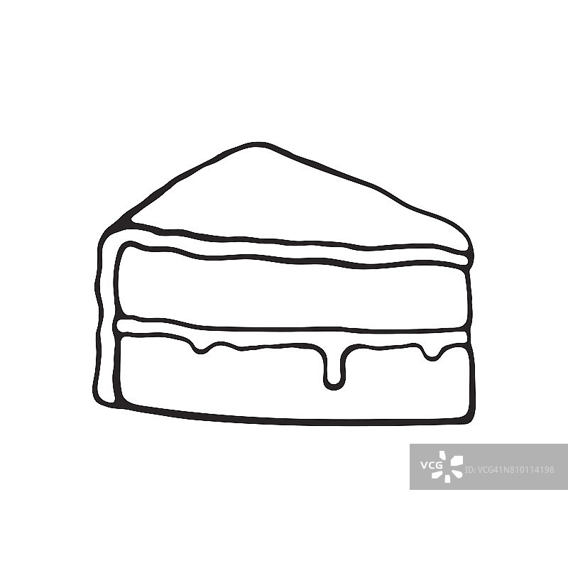 一块涂着奶油软糖和果酱的蛋糕图片素材