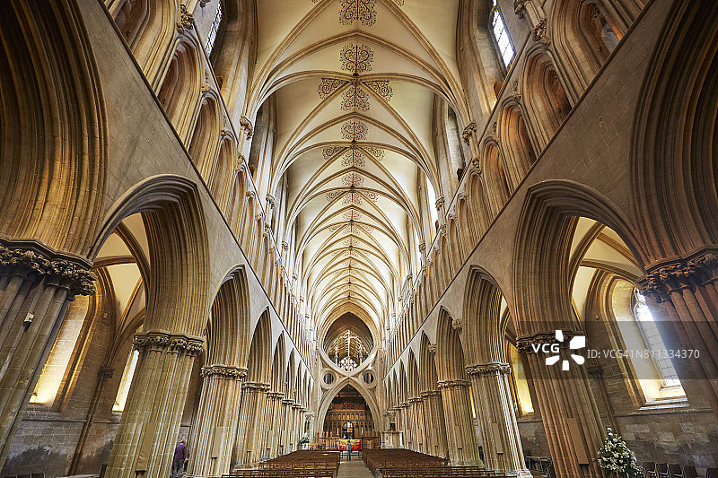 威尔斯大教堂圣坛内部图片素材
