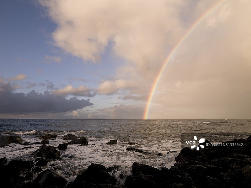 彩虹，普伊普，考艾岛，夏威夷图片素材