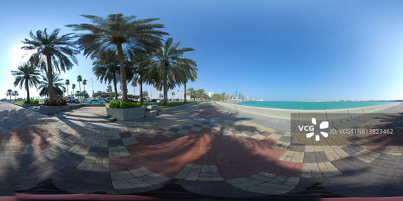 卡塔尔多哈360度全景图片素材