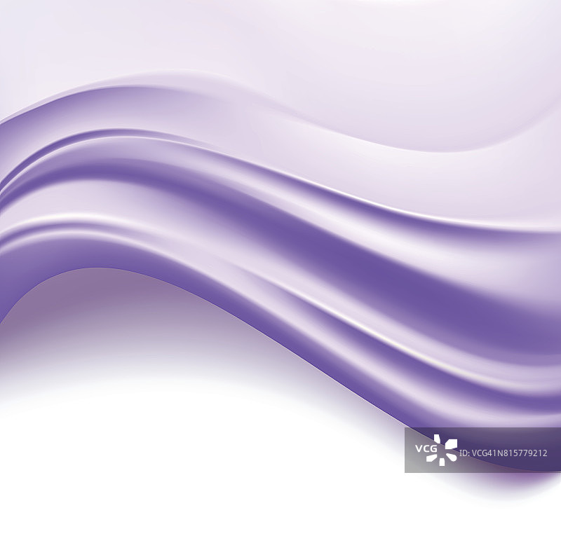 白色抽象背景上的紫罗兰丝般波浪。向量图片素材