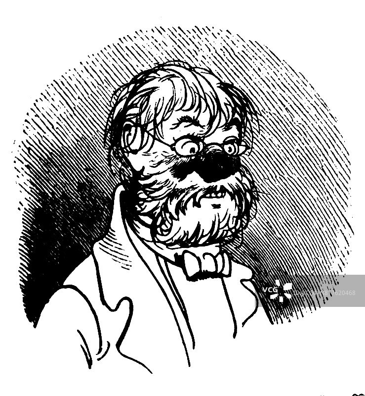 一个长着狼脸的人的肖像——1867年图片素材