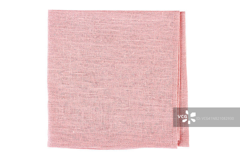 折叠的粉红色纺织餐巾上的白色图片素材