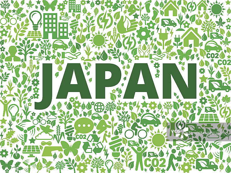 日本环境保护矢量图标模式图片素材