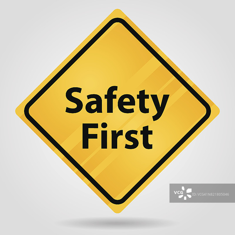 黄色交通标志“安全第一”图片素材