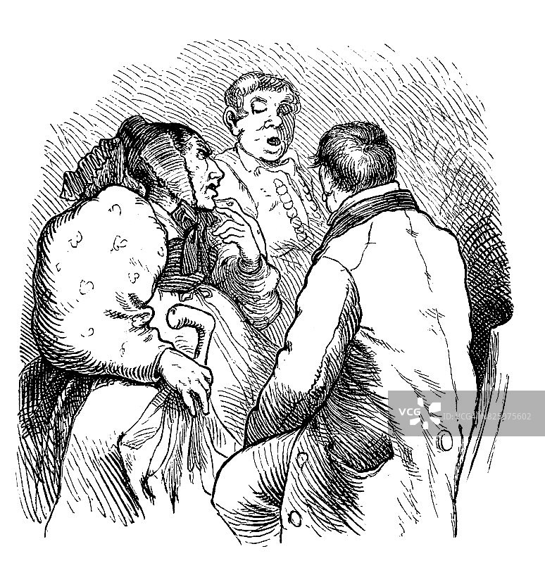 三个老年人讨论——1867年图片素材