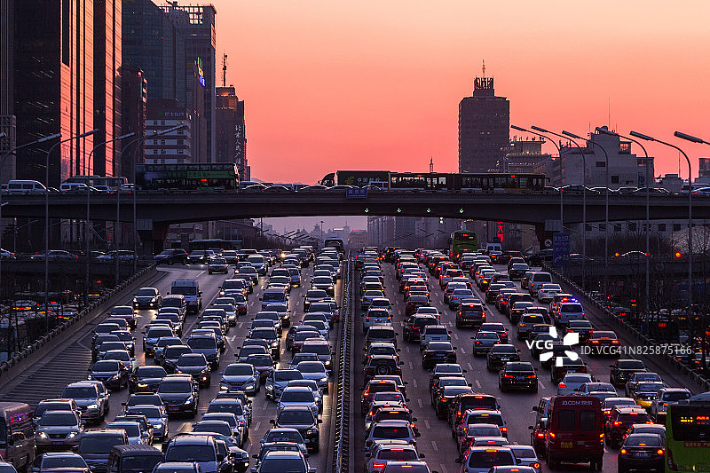 北京交通堵塞图片素材