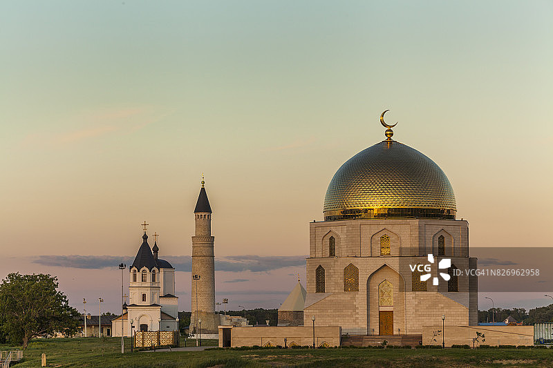 令人难忘的标志“接受伊斯兰教”，Bolgar，鞑靼斯坦，俄罗斯图片素材