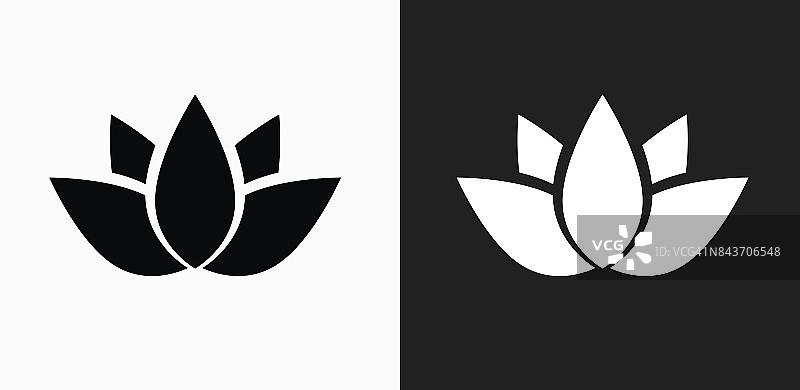 佛教符号图标在黑色和白色矢量背景图片素材