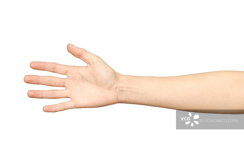 女人的手准备握手孤立在白色图片素材