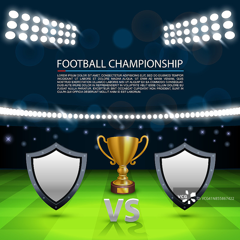 足球锦标赛封面，运动杯背景。图片素材