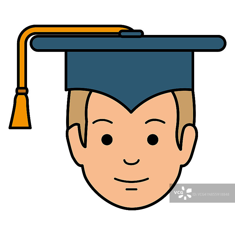 学生头像戴着帽子毕业图片素材