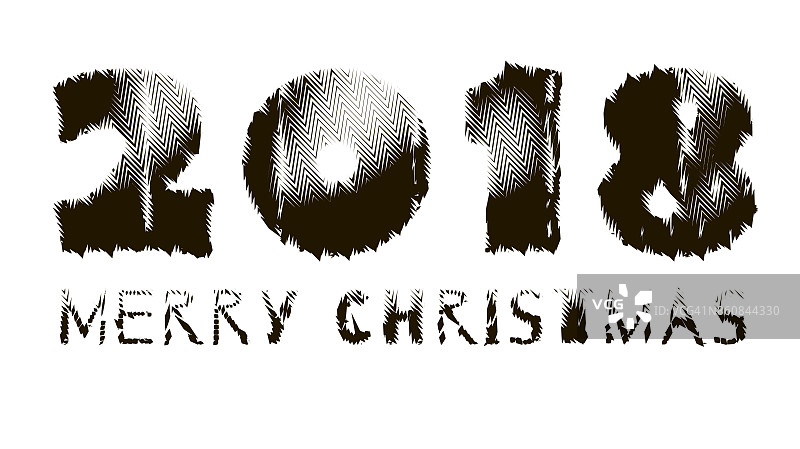 多色题词2018年圣诞快乐在白色的背景上，模板为设计的贺卡的新年，圣诞节图片素材