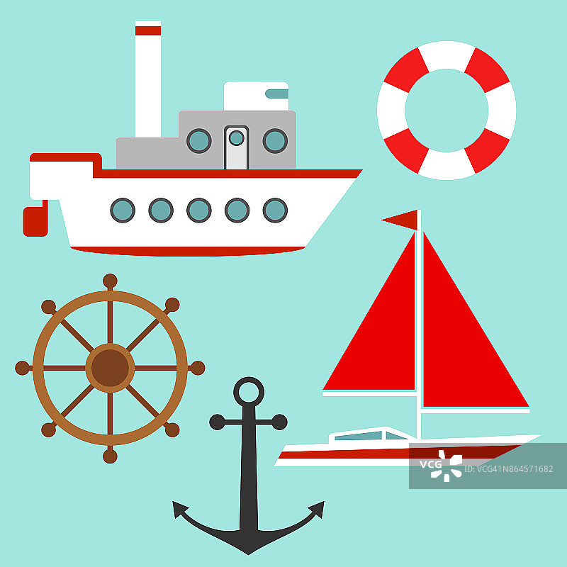 轮船和游艇。图片素材