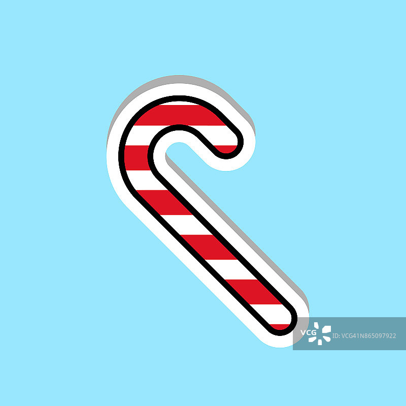传统圣诞棒棒糖贴纸概念图片素材
