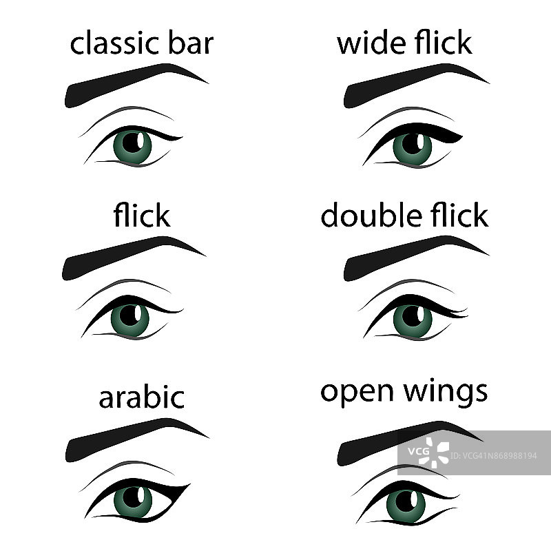 各种类型的眼线笔图片素材