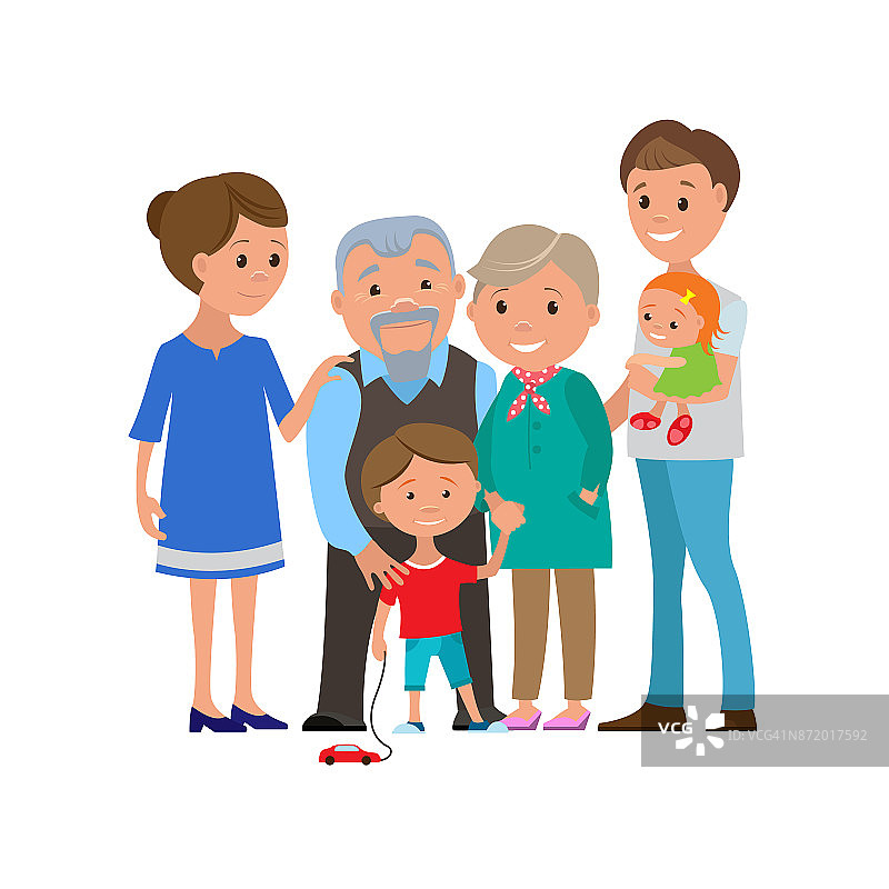 矢量插图的幸福家庭在一起图片素材