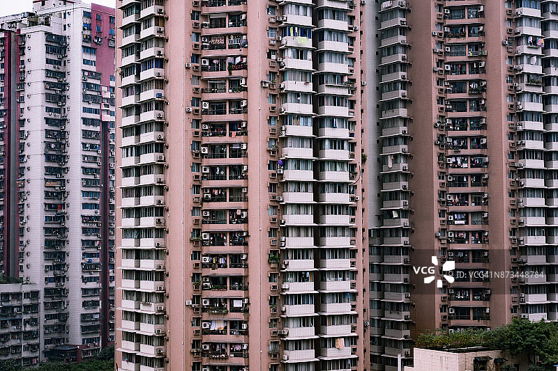 中国重庆拥挤的住宅区图片素材