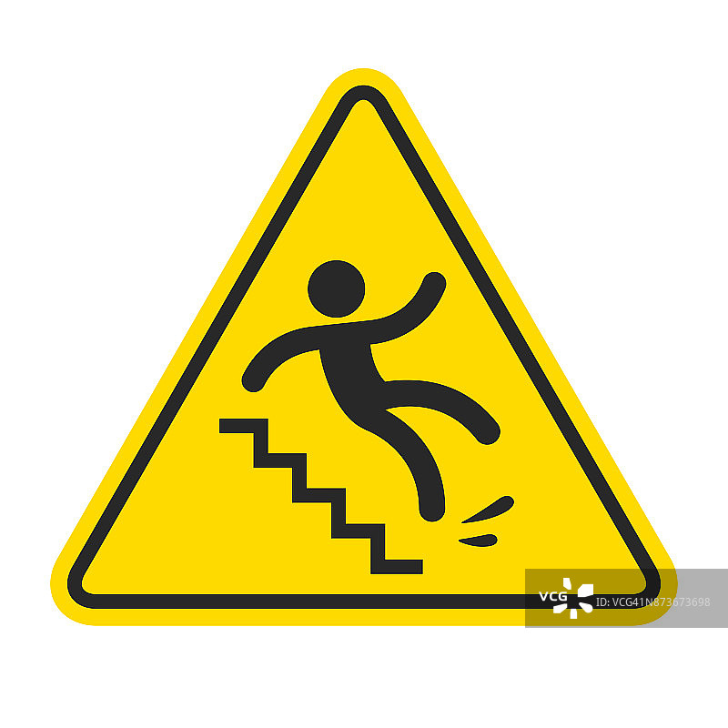 滑楼梯警告图片素材