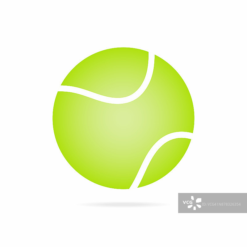 网球图标与阴影孤立的白色背景图片素材