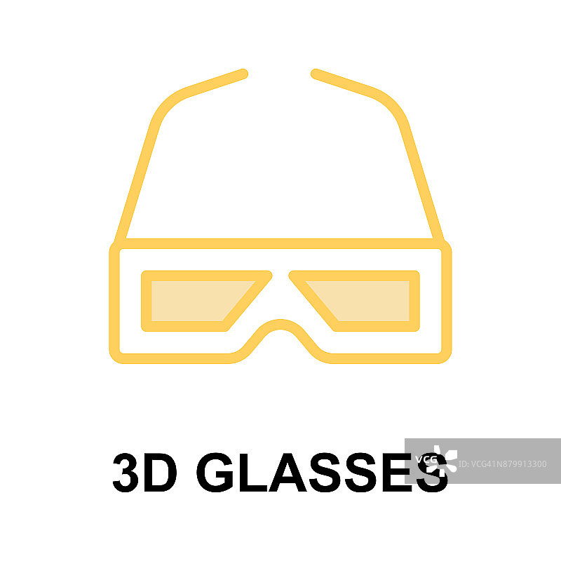 3D眼镜颜色线向量图标图片素材